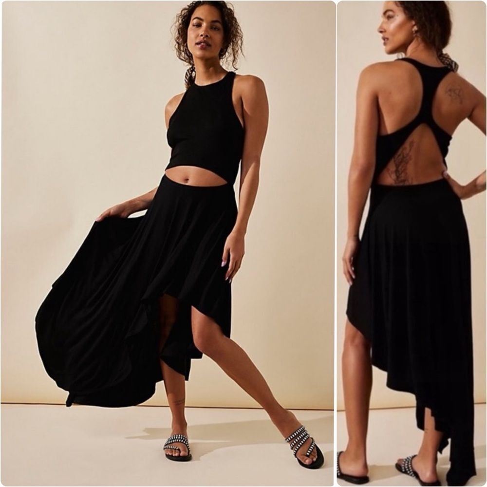 Free People Black Asymmetrical Dress
